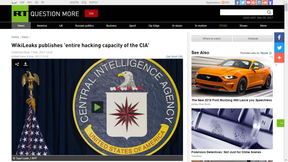 Russia Today: WikiLeaks a titkos CIA megfigyelési módszerekről