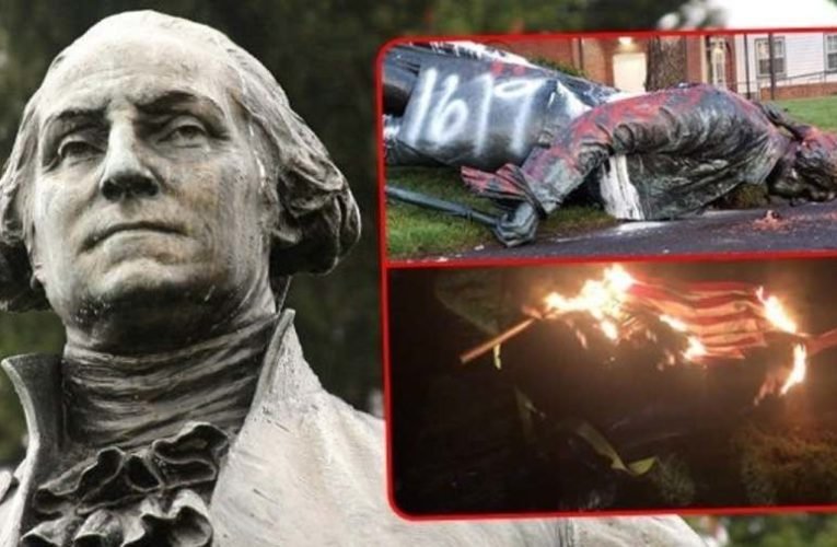 Portlandben felgyújtották, majd ledöntötték George Washington szobrát
