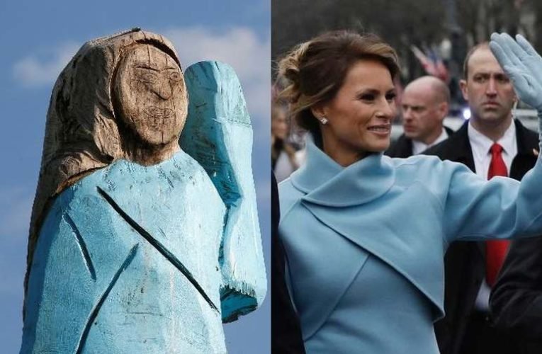 Felgyújtották Melania Trump faszobrát Szlovéniában