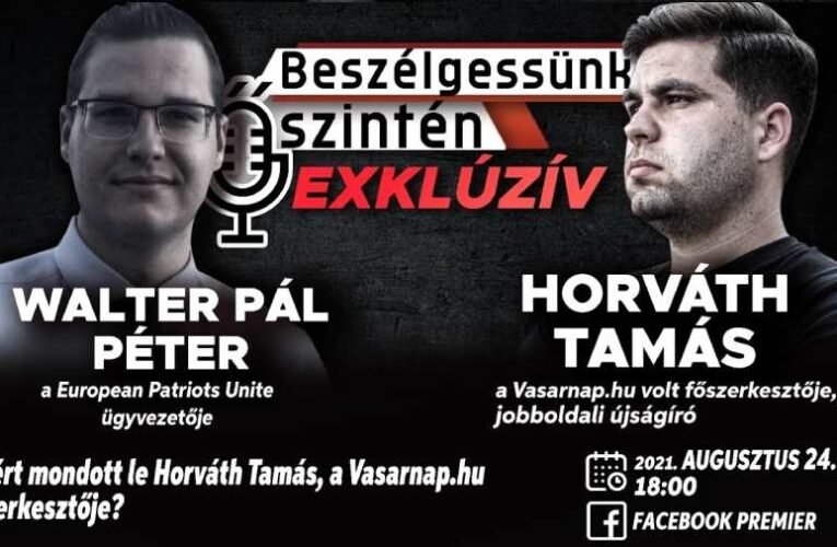 Miért mondott le a Vasárnap.hu főszerkesztője, Horváth Tamás?