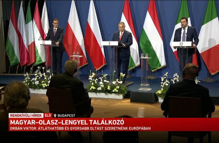 Orbán Viktor új európai politikai csoport létrehozásáról tárgyalt Salvinivel és Morawieckivel 📺