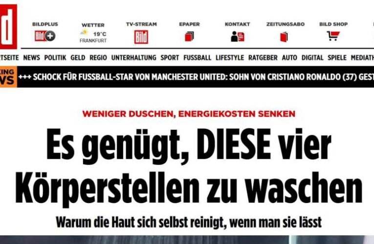 Nem tesz különösebben jót a bőrnek, ha minden nap szappannal súroljuk és mossuk – takarékosságra szólít fel a német Bild magazin