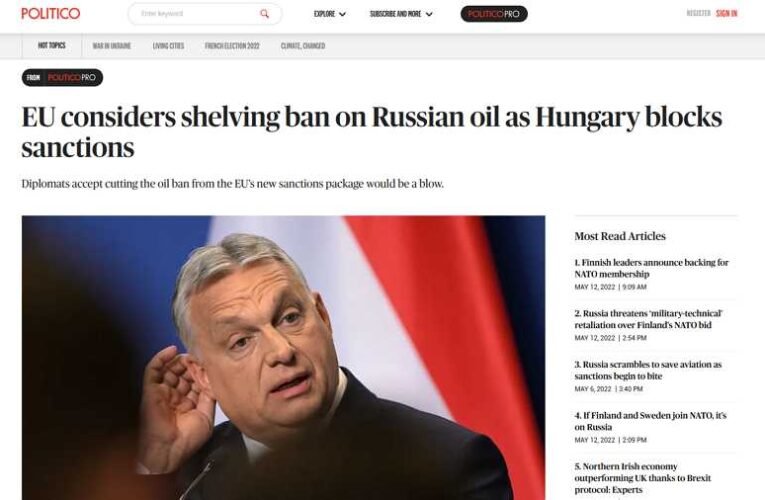Politico: A magyar álláspont miatt Brüsszel félreteheti akár az egész olajembargós ügyet
