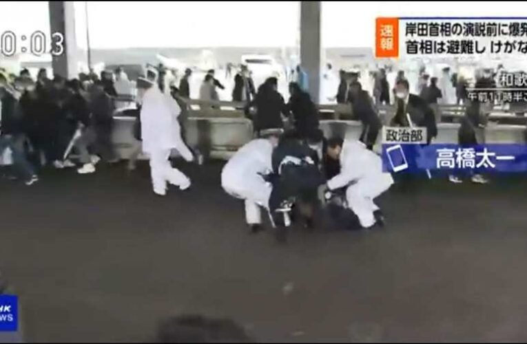 Robbanás történt a japán miniszterelnök beszédének helyszínén