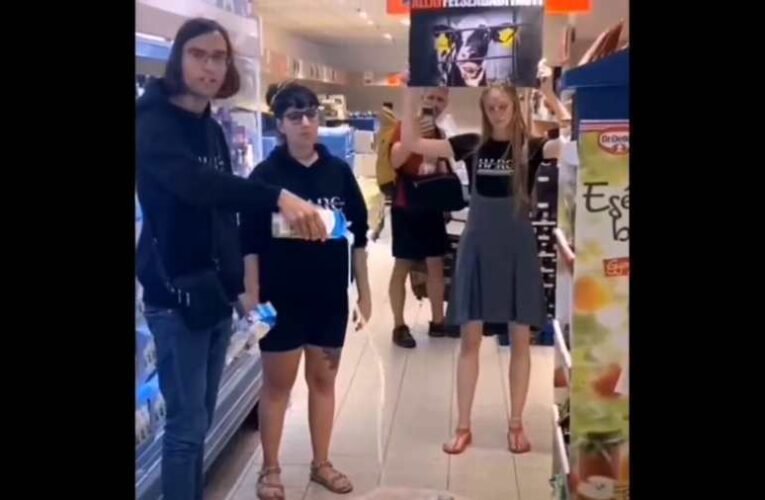 A Lidlben akcióztak az okostojás vegánok, szerintük nem szabad fejni a teheneket (videó)