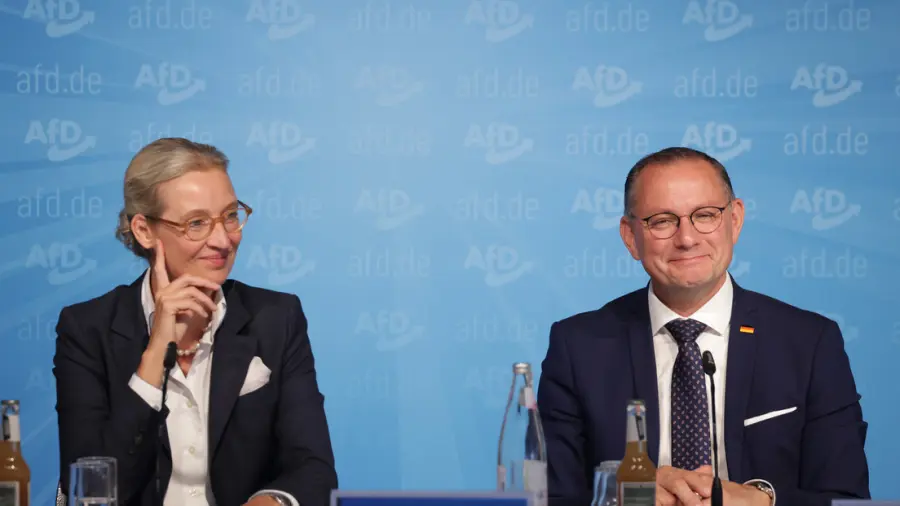 Kiemelt képen: Még nem tiltották be - Alice Weidel és Tino Chrupalla, az AfD elnökei