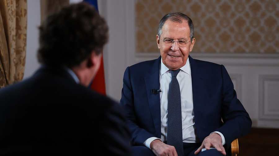 Kiemelt képen: Szergej Lavrov orosz külügyminiszter interjút ad Tucker Carlson amerikai újságírónak /Fotó: © Orosz Külügyminisztérium