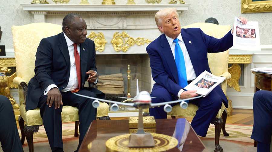 Kiemelt képen: Donald Trump és Cyril Ramaphosa dél-afrikai elnök a Fehér Házban, 2025. május 21-én © AP / Evan Vucci