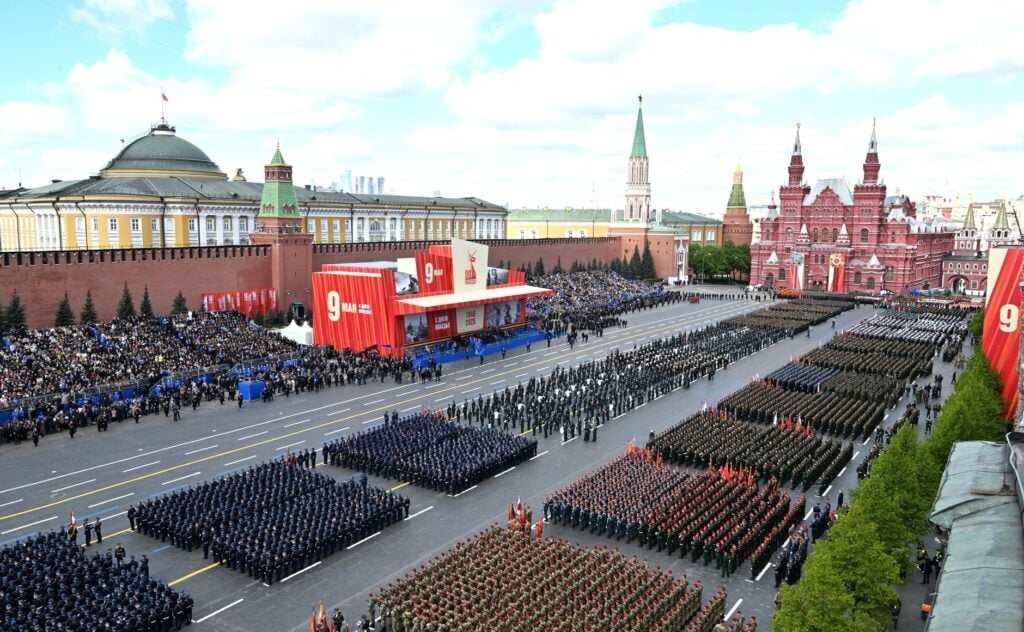 Győzelem napi katonai parádé a Vörös téren 2025. május 9-én