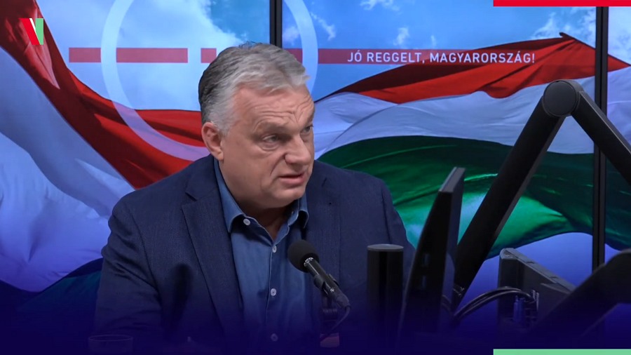 Kiemelt képen: Orbán Viktor miniszterelnök a Kossuth Rádió "Jó reggelt Magyarország" című műsorában 2025. július 11-én / Fotó: screenshot