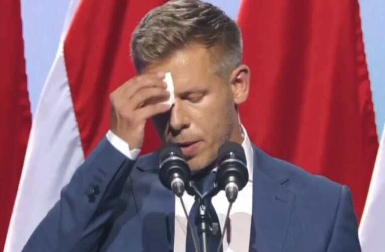 Magyar Péter, a Tisza Párt elnöke – Forrás: M1