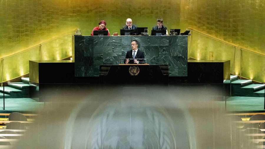 Kiemelt képen: Szijjártó Péter felszólal az ENSZ közgyűlésének általános vitáján 2025. szeptember 24-én / Fotó: facebook