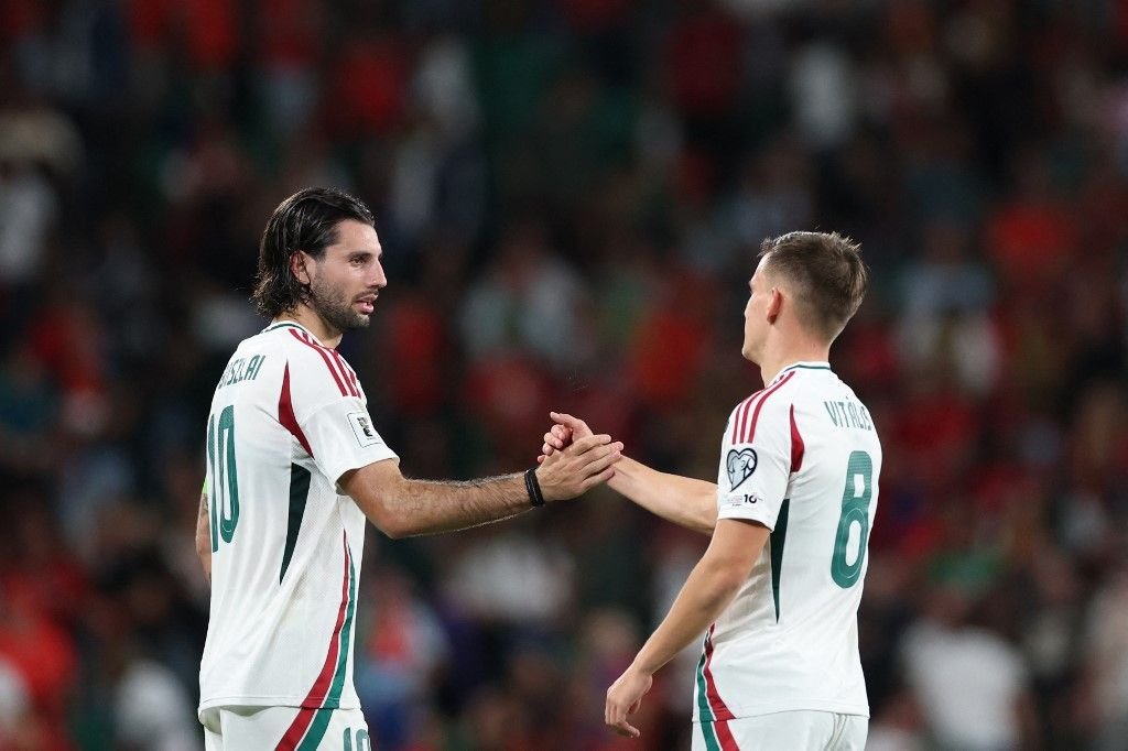 Szoboszlai vezérletével ért el bravúr döntetlent a magyar válogatott Portugáliában (Fotó: Patricia De Melo Moreira/AFP)