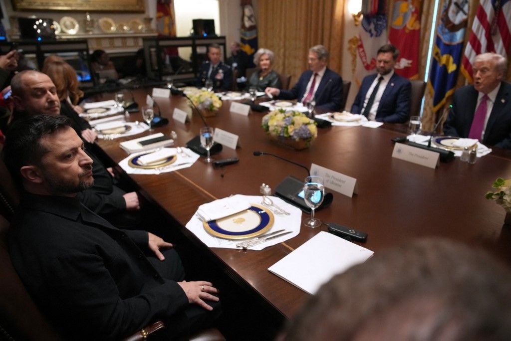 Donald Trump és Volodimir Zelenszkij a Fehér Házban Fotó: ANDREW HARNIK / GETTY IMAGES NORTH AMERICA