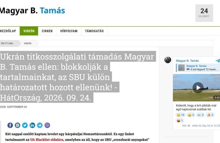 Ukrán titkosszolgálati támadás Magyar B. Tamás ellen – az SBU külön határozatot hozott, blokkolják a tartalmait