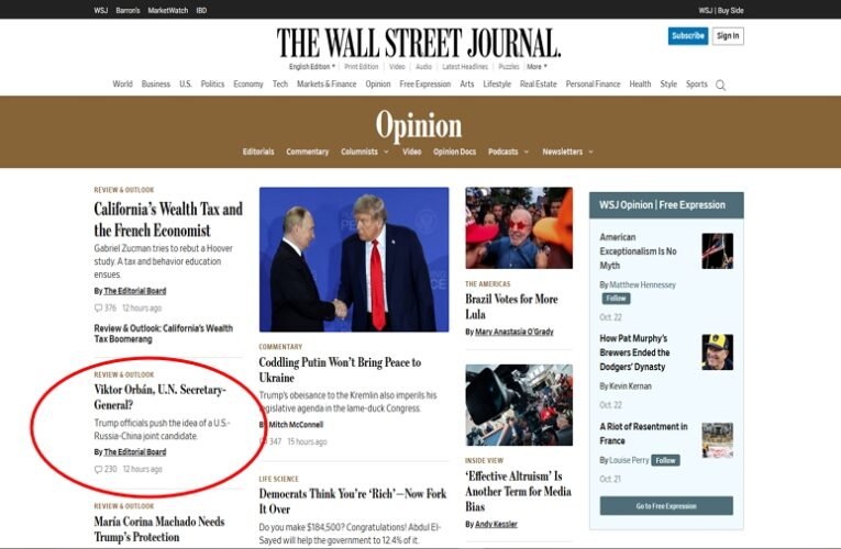 A WSJ felvetése és a fal: miért nem lehet Orbán Viktor ENSZ-főtitkár